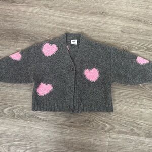Smash + Tess Gray and Pink Heart Sweater